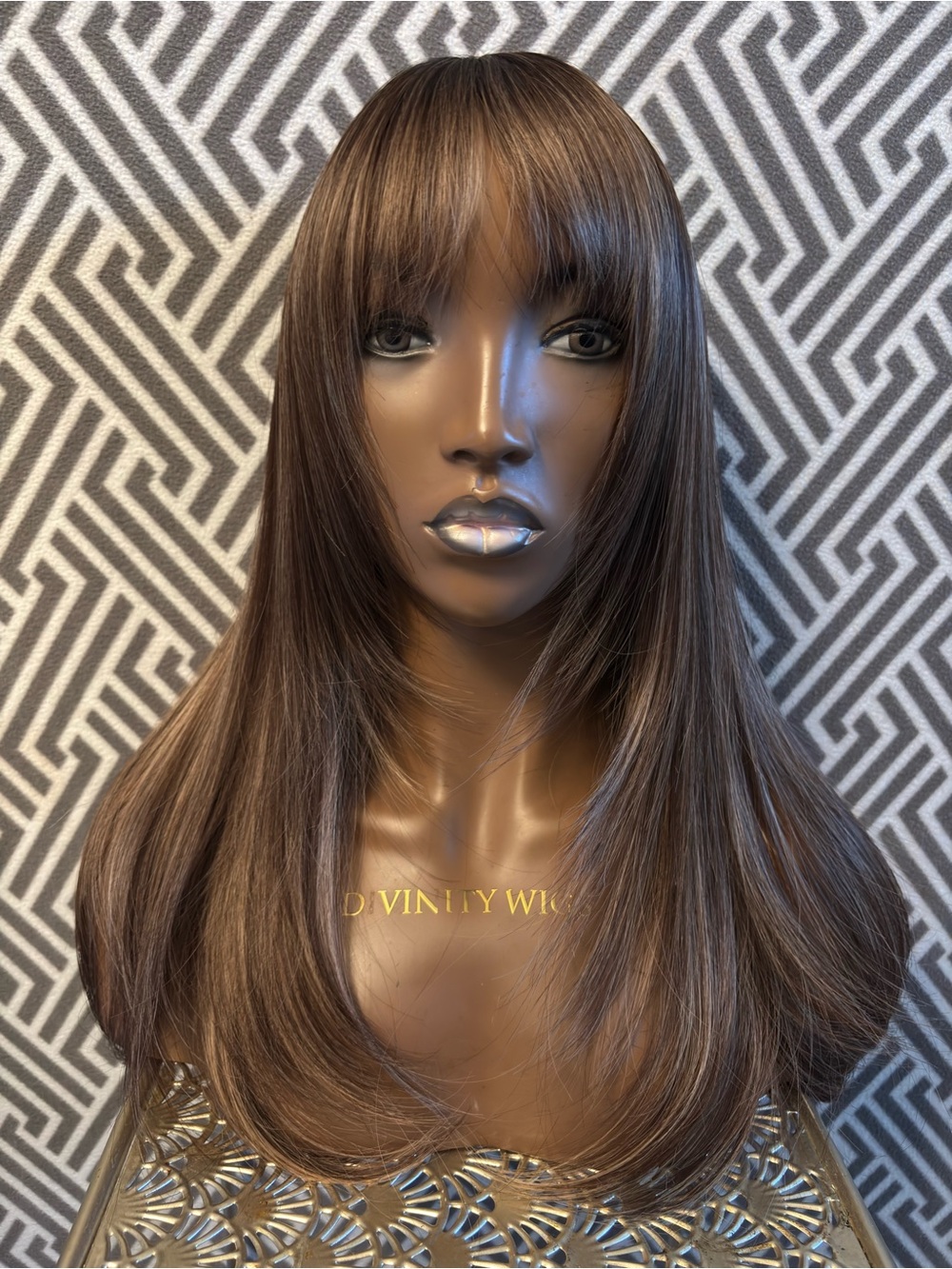 Long Straight Wig with Bangs